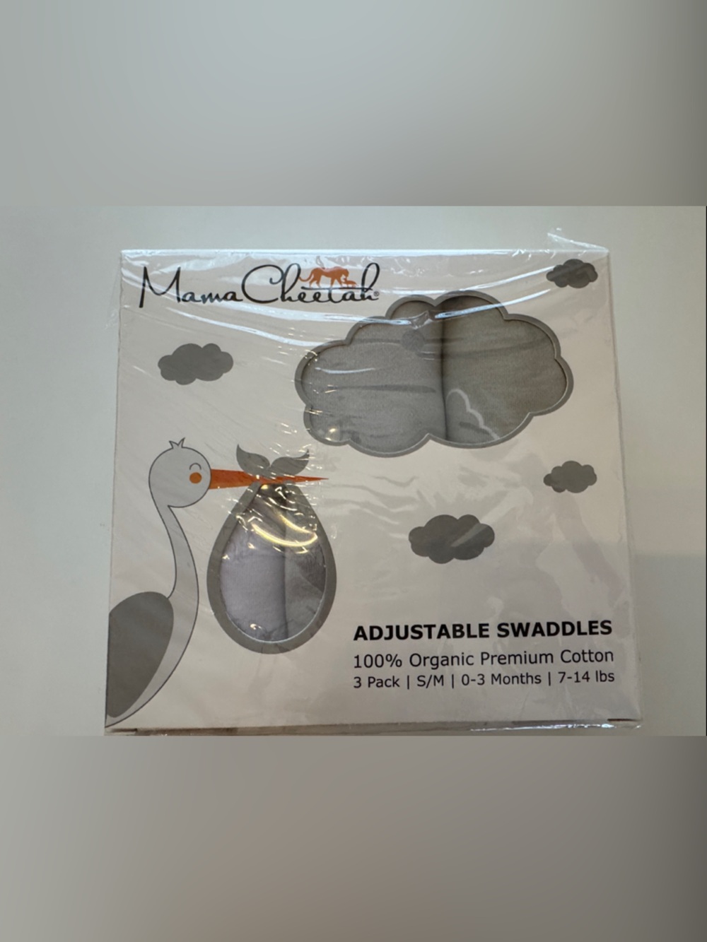 New Adjustable Swaddles - 3 Pack Organic Cotton, Gray and White